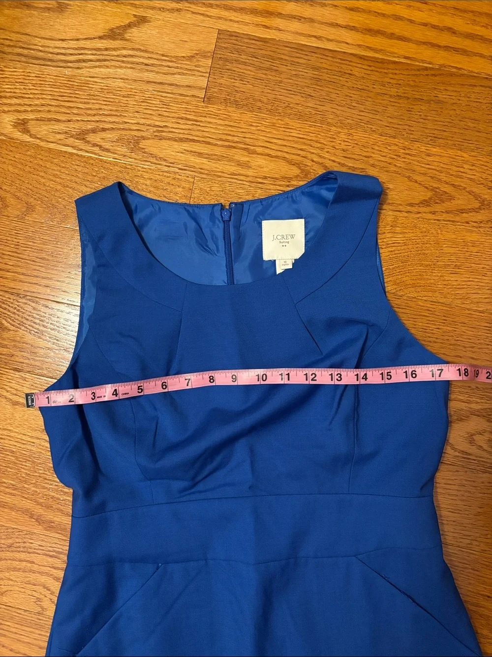 NEW J.Crew Wool Sleeveless Sheath Dress 10P 10 Petite Cobalt Blue Bright Pockets